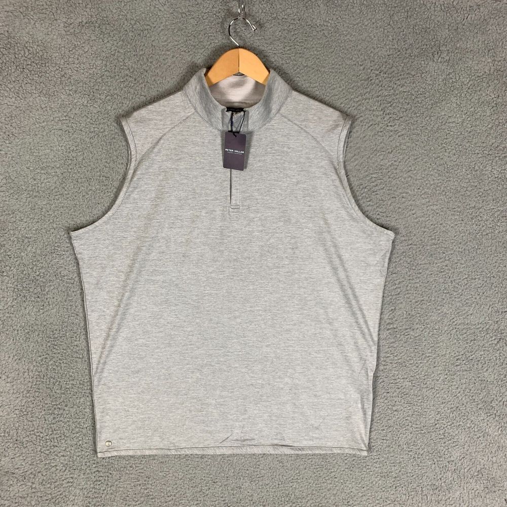 Peter Millar Stealth Vest Mens XXL 2XL Gale Grey 1/4 Zip Crown Crafted NWT $125